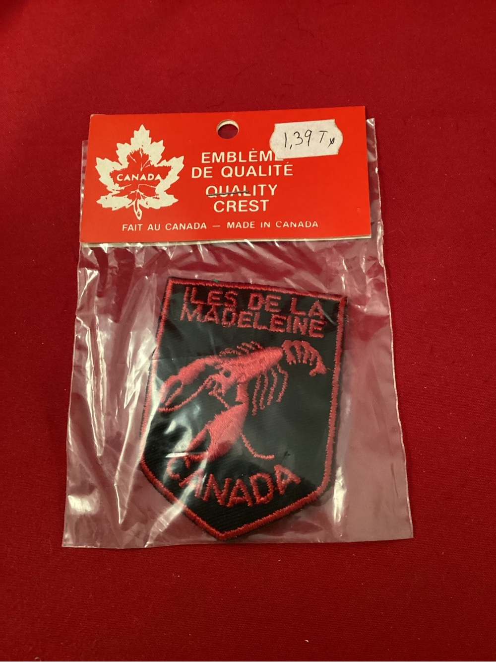 Les Iles de la Madeleine Canada Red and Black Embroidered Crest Patch